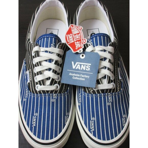 Vans Men's Era 95 Dx OG Stripes Anaheim Factory Black Blue shoes Size 8 NIB - Picture 3 of 5